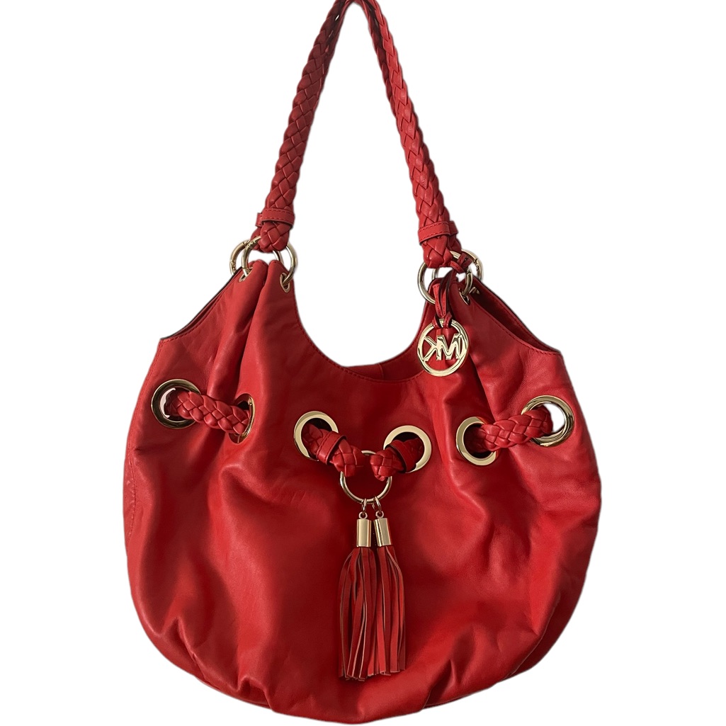 Michael Kors Large Leather Shoulder Bag (Fire Engine Red)
